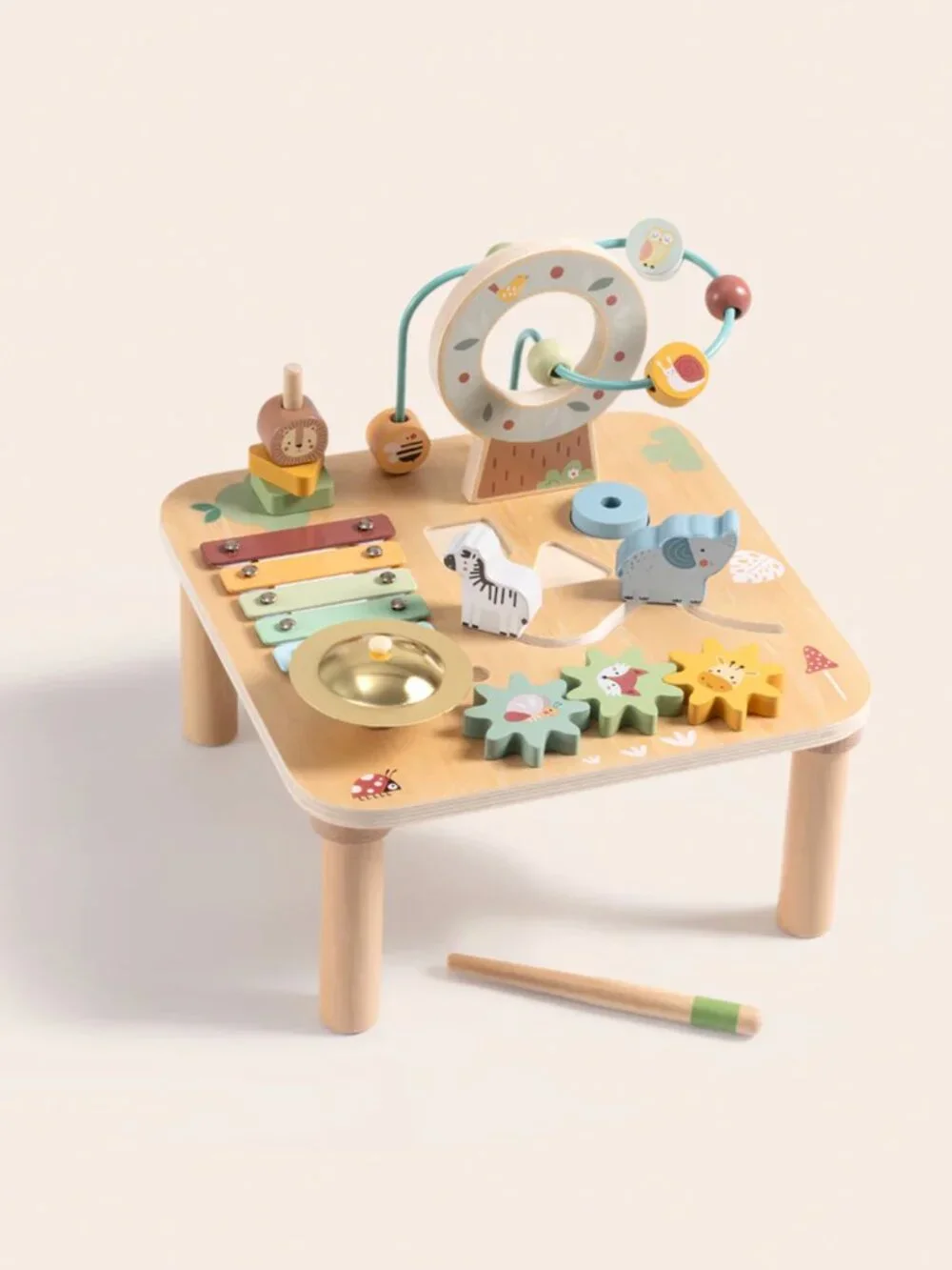 Montessori Wooden Activity Table Baby Learning Toy Busy Board New